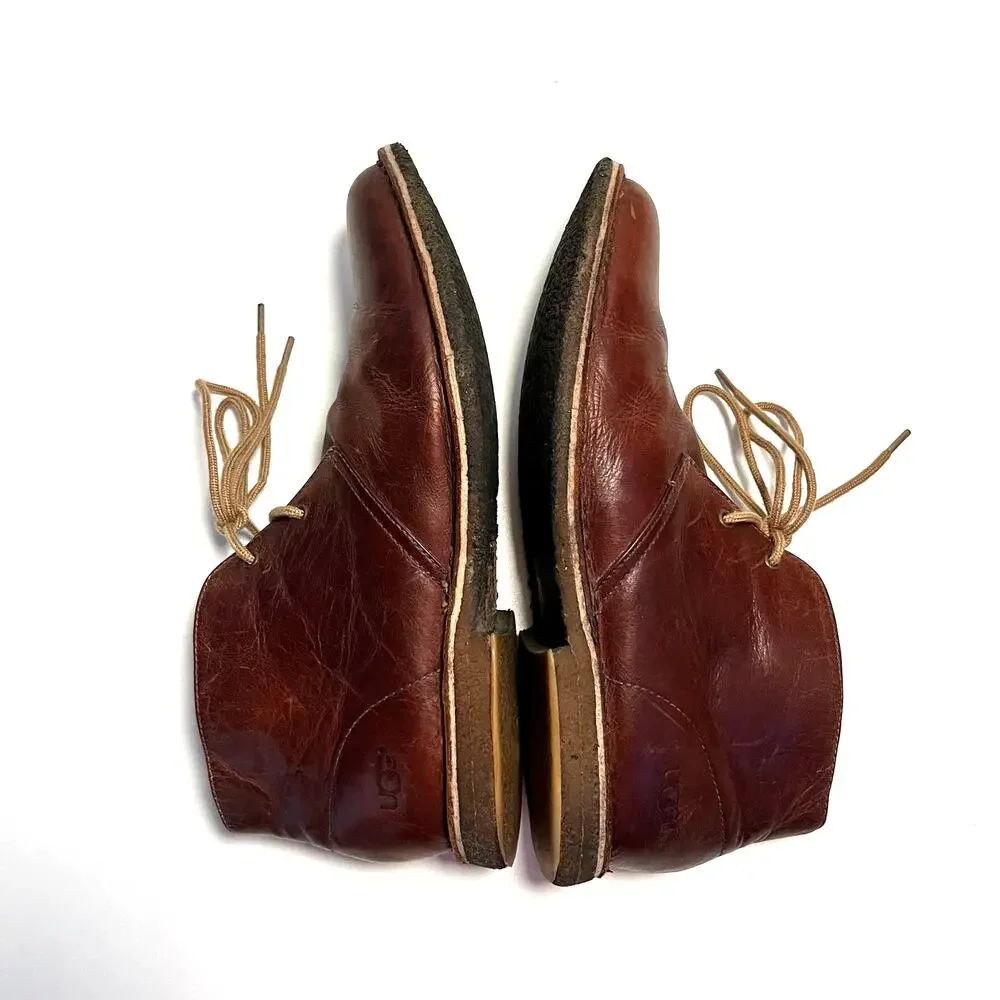 UGG Chukka Boot Size 11.5 Leighton Brown Leather Laceup